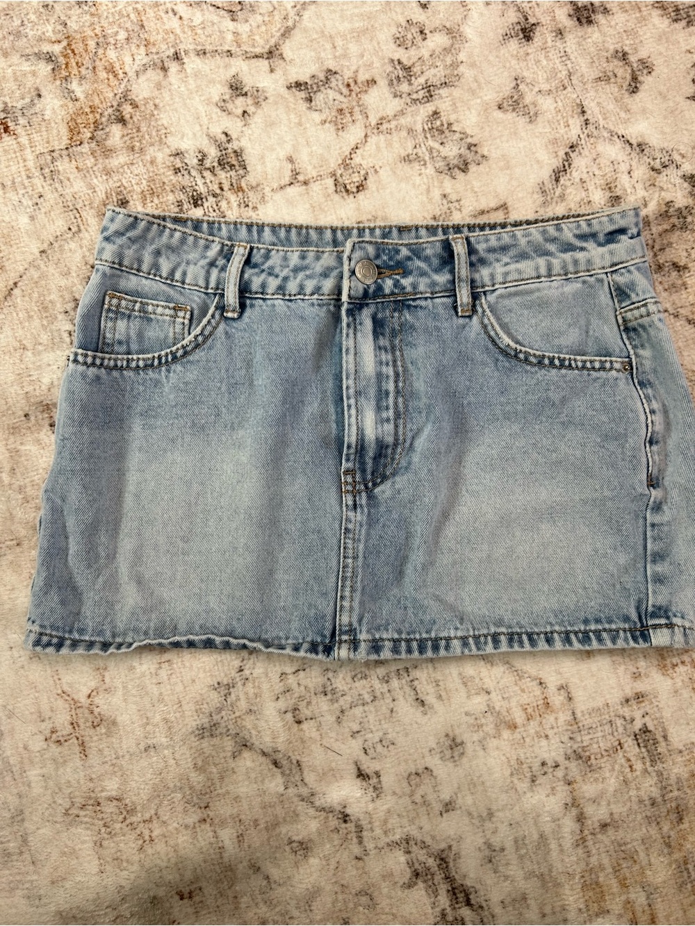 SHEIN Light Blue Denim Mini Skirt